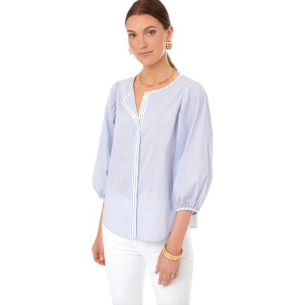 Tuckernuck Pomander Place Pinstripe Alina Blouse.‎